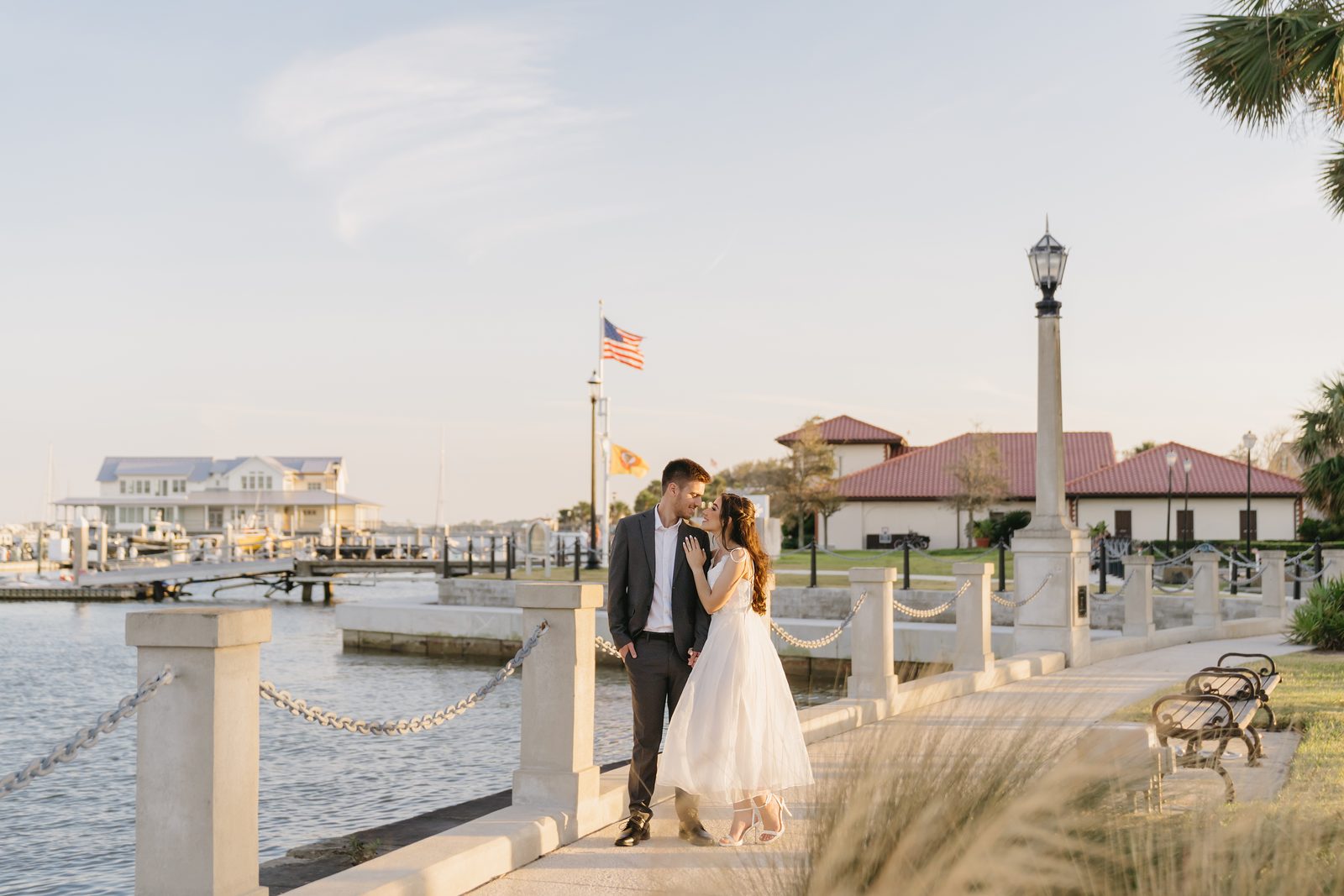 A couple on the St. Augustine bayfront along the Matanzas waterfront