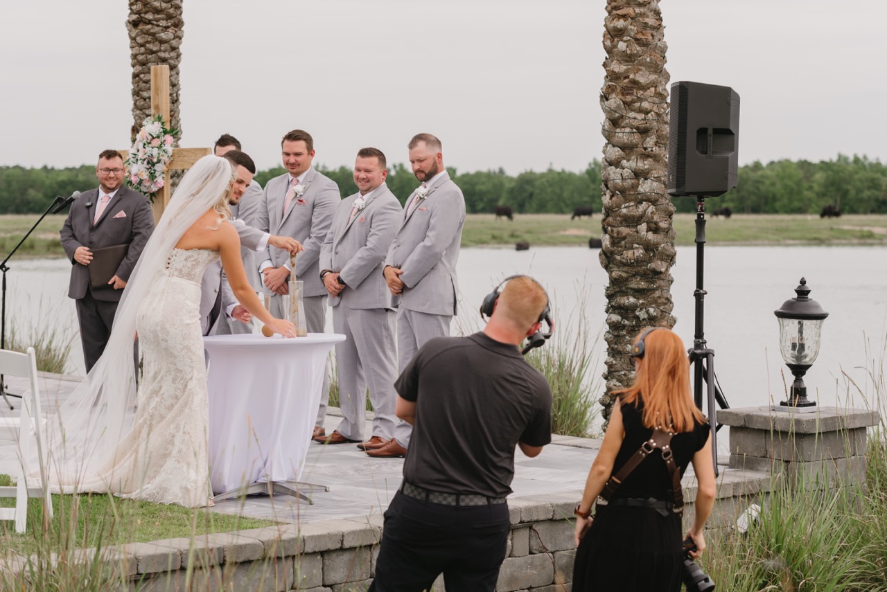 Behind the scenes wedding content creation