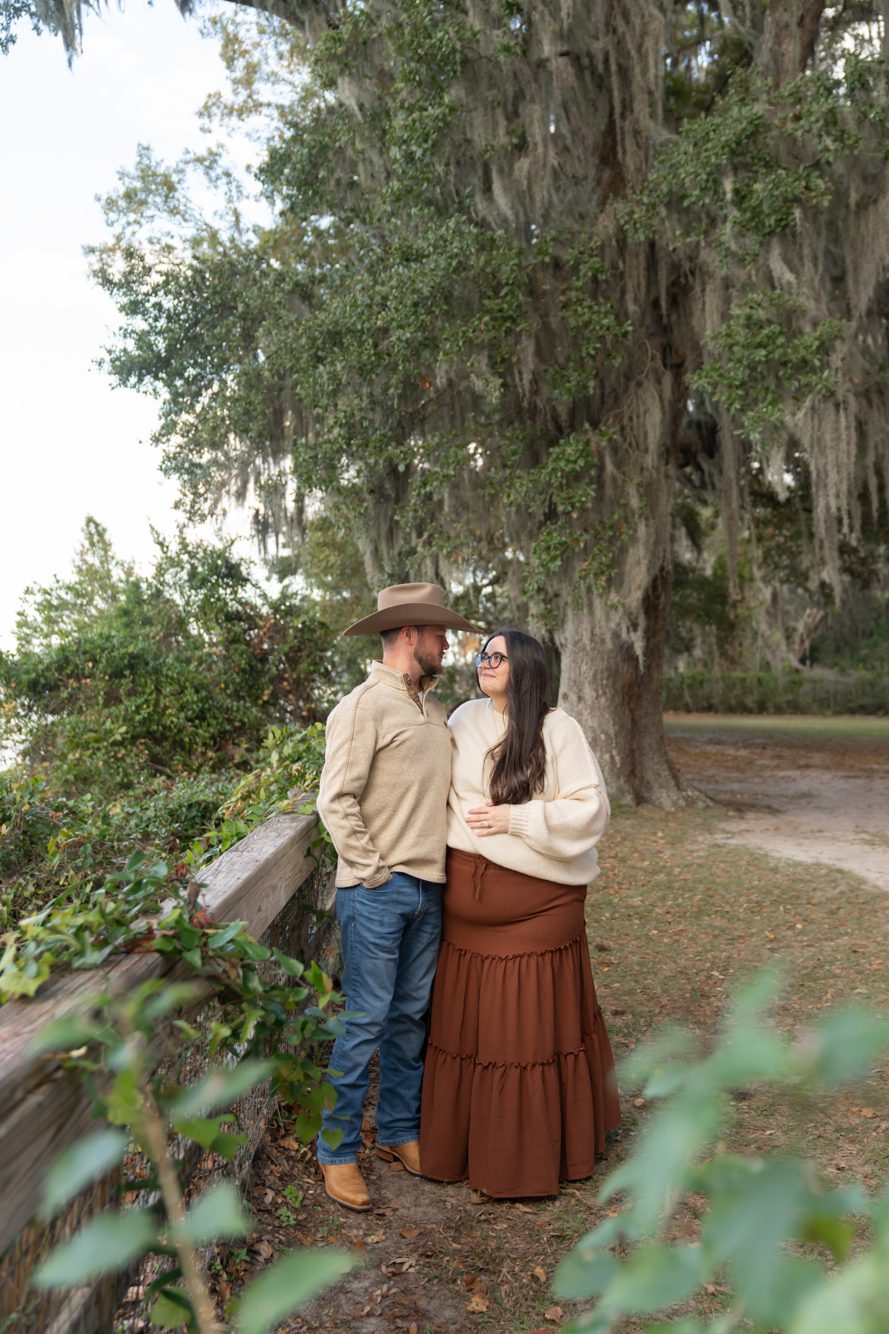 Couple in the butterfly gardens at Alpine Groves Park, St. Johns County Florida