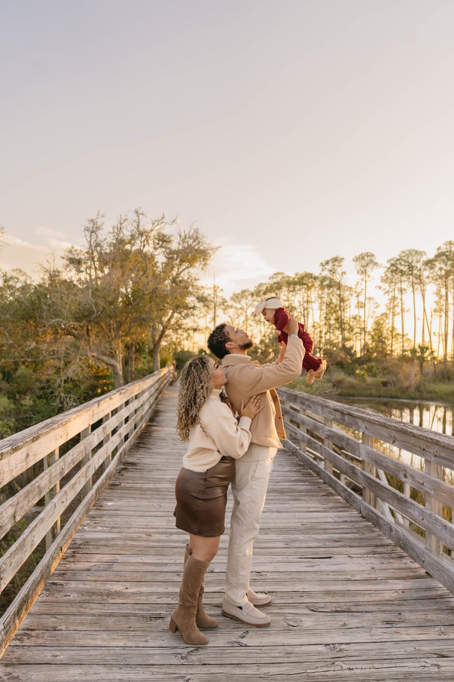 Dog portrait session on the golden boardwalk at Dutton Island Preserve, Atlantic Beach FL by Lee Photo + Video