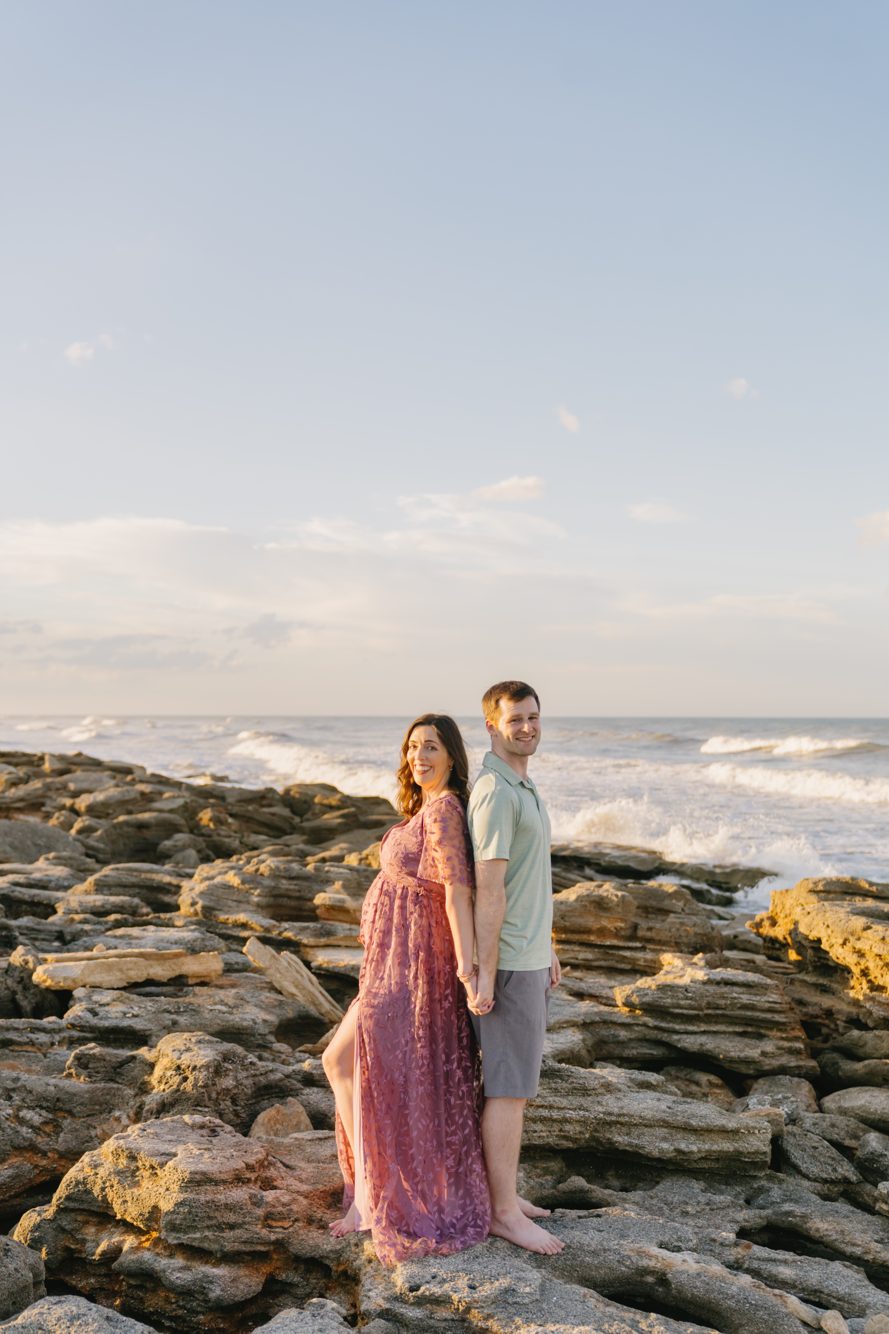 Photo session on the coquina rock formations at Washington Oaks Beach, Palm Coast FL