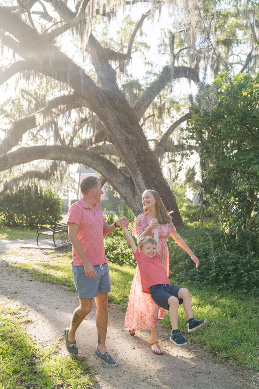 Children playing under the oak tree at Yacht Basin Park by Lee Photo + Video