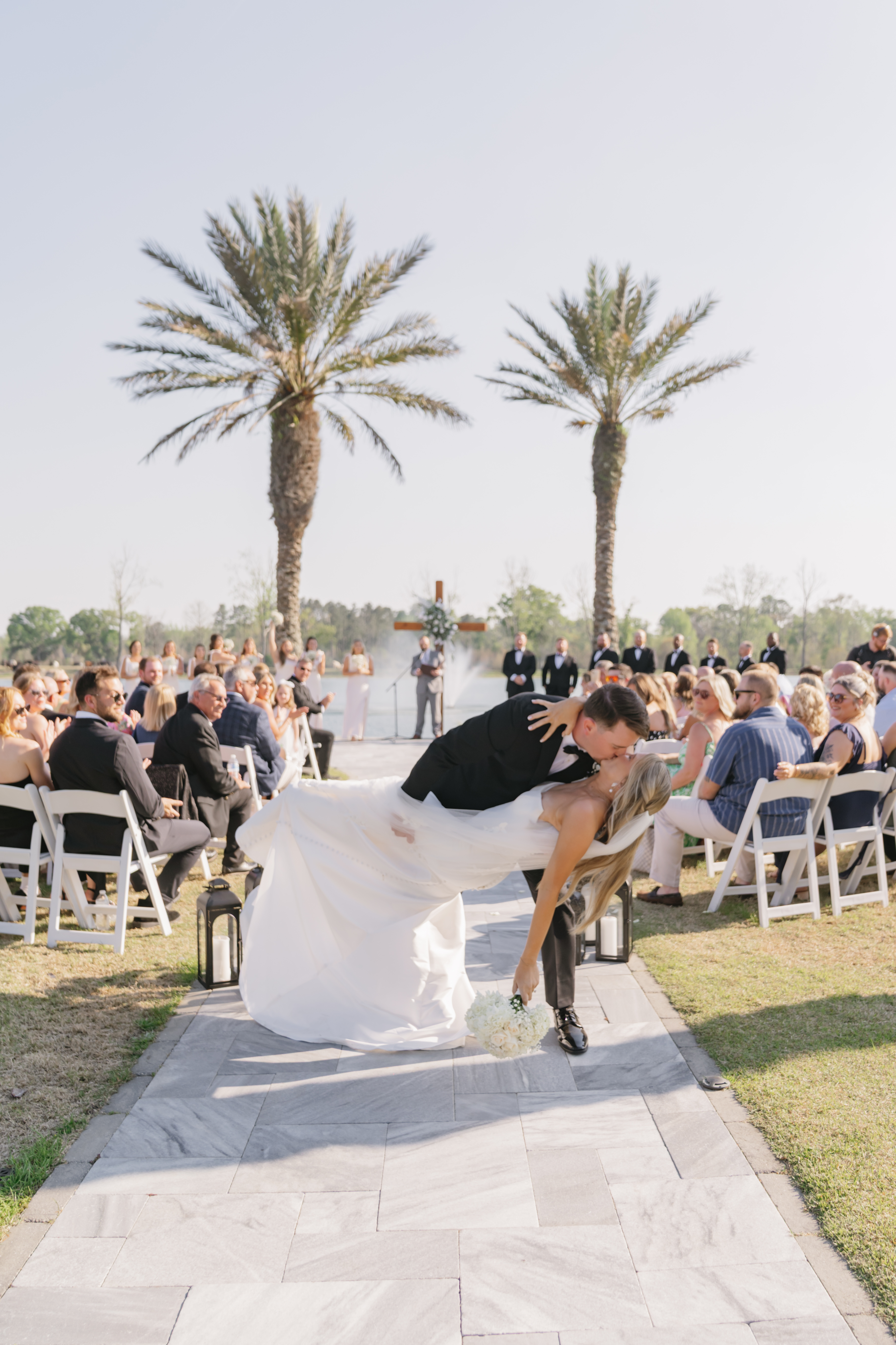 Bride walking down the aisle at Florida wedding